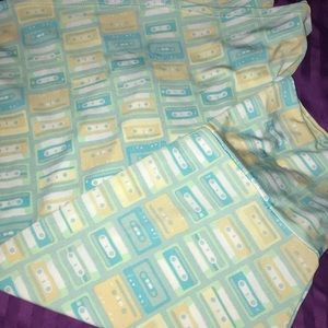 LulaRoe Cassette tape Azure skirt - small